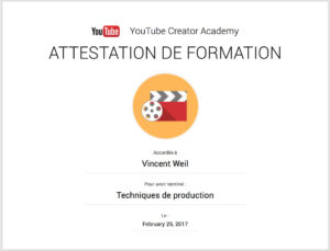Certificat Youtube