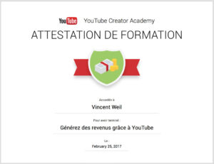 Certificat Youtube